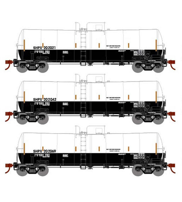 Athearn 16357 HO Scale 16k Clay Slurry Tank Car SHPX 3 Pack #1