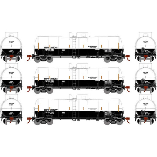 Athearn 16358 HO Scale 16k Clay Slurry Tank Car SHPX 3 Pack #2