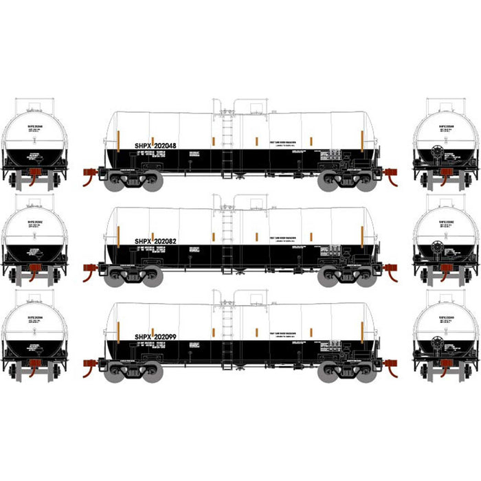 Athearn 16358 HO Scale 16k Clay Slurry Tank Car SHPX 3 Pack #2