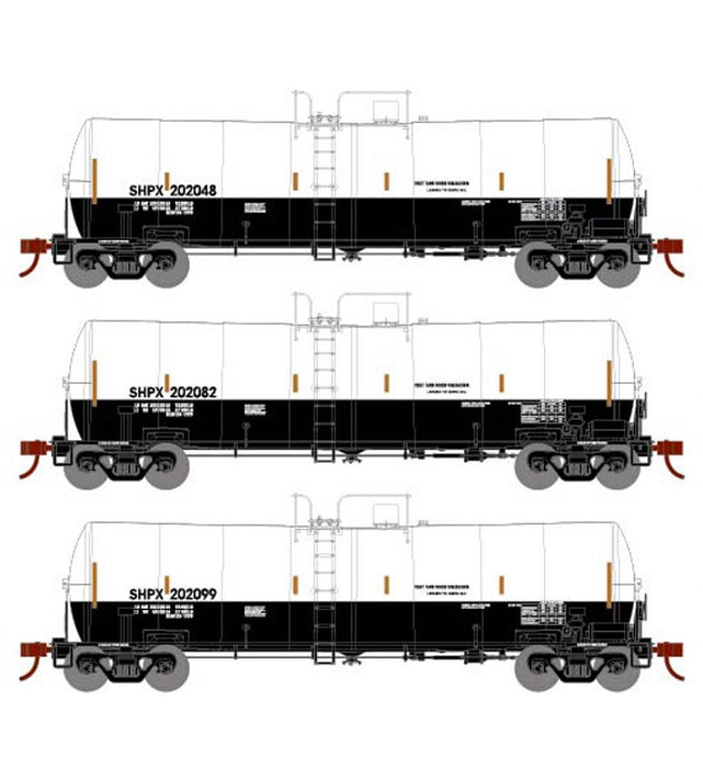 Athearn 16358 HO Scale 16k Clay Slurry Tank Car SHPX 3 Pack #2