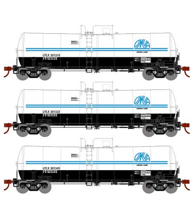 Athearn 16361 HO Scale 16k Clay Slurry Tank Car OMYA UTLX 3 Pack #1