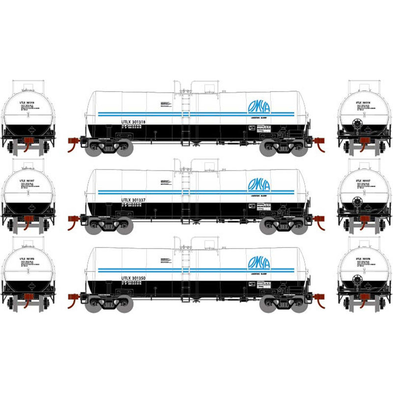 Athearn 16362 HO Scale 16k Clay Slurry Tank Car OMYA UTLX 3 Pack #2