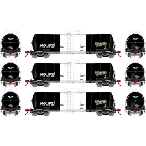 Athearn 16366 HO Scale 16k Clay Slurry Tank Car PCS WACX 3 Pack #2