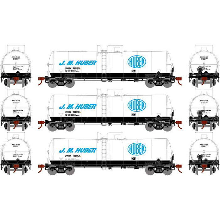 Athearn 16369 HO Scale 16k Clay Slurry Tank Car J.M. Huber JMHX 3 Pack #1