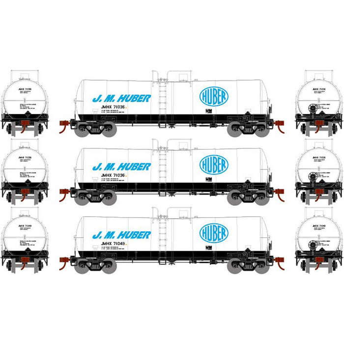 Athearn 16370 HO Scale 16k Clay Slurry Tank Car J.M. Huber JMHX 3 Pack #2