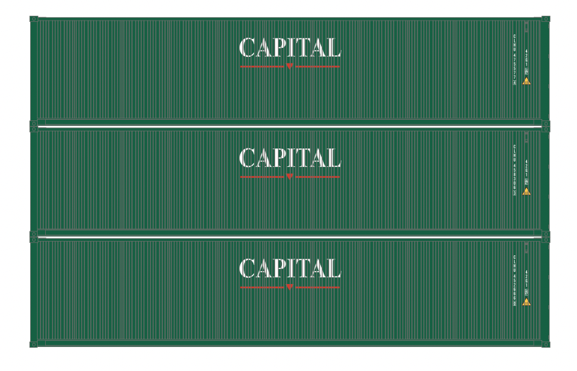 Athearn 16385 HO Scale 40' Low Cube Container Capital CLHU 3 Pack #1