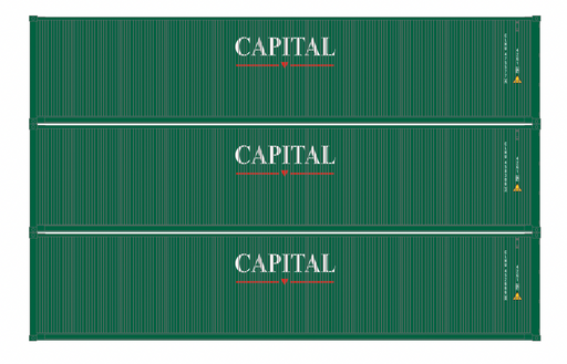 Athearn 16386 HO Scale 40' Low Cube Container Capital CLHU 3 Pack #2