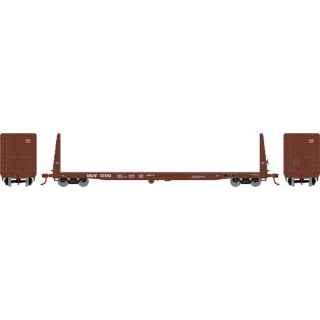 Athearn 17075 HO Scale 60' Bulkhead Flatcar Milwaukee Road MILW 67242