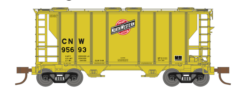 Athearn 17246 N Scale PS-2 2600 Covered Hopper Chicago & NorthWestern CNW 95807