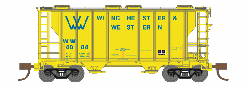 Athearn 17255 N Scale PS-2 2600 Covered Hopper Winchester & Western WW 4007