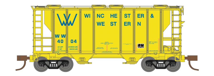 Athearn 17256 N Scale PS-2 2600 Covered Hopper Winchester & Western WW 4013