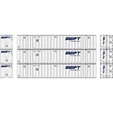 Athearn 17306 N Scale 53' Stoughton Intermodal Container Swift SWRU 3 Pack #1