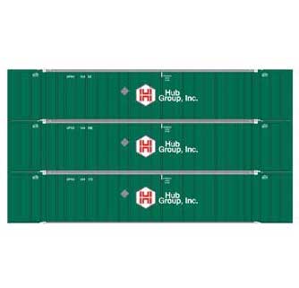 Athearn 17309 N Scale 53' Stoughton Intermodal Container HUB Group UPHU 3 Pack #2