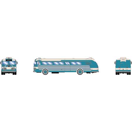 Athearn 17344 N Scale Intercity Bus Teal and Cream