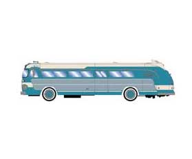 Athearn 17344 N Scale Intercity Bus Teal and Cream