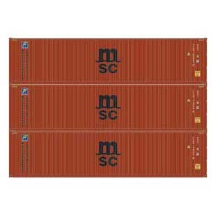 Athearn 17438 N Scale 40' High Cube Container MSC/Florens 3 Pack #1