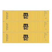 Athearn 17442 N Scale 40' High Cube Container Mediterranean Shipping MSC 3 Pack #1