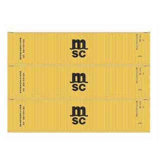 Athearn 17442 N Scale 40' High Cube Container Mediterranean Shipping MSC 3 Pack #1