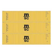 Athearn 17443 N Scale 40' High Cube Container Mediterranean Shipping MSC 3 Pack #2