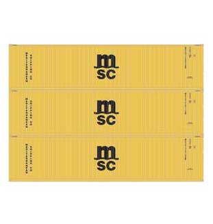Athearn 17443 N Scale 40' High Cube Container Mediterranean Shipping MSC 3 Pack #2