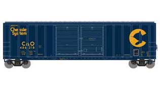 Athearn 17540 N Scale 50' FMC Double Door Boxcar Chessie System C&O 486218