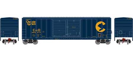 Athearn 17541 N Scale 50' FMC Double Door Boxcar Chessie System C&O 486237