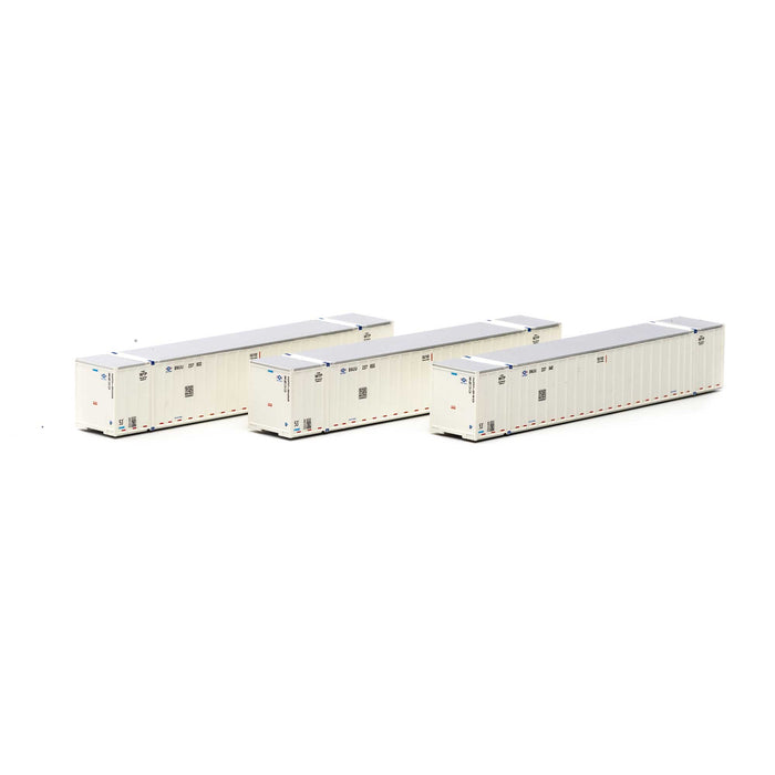 Athearn 17658 N Scale 53' Stoughton Intermodal Container 3-Pack USA Truck