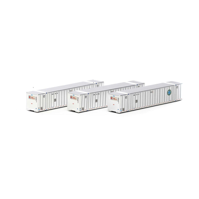Athearn 17659 N Scale 53' Stoughton Intermodal Container 3-Pack HUB/BNSF