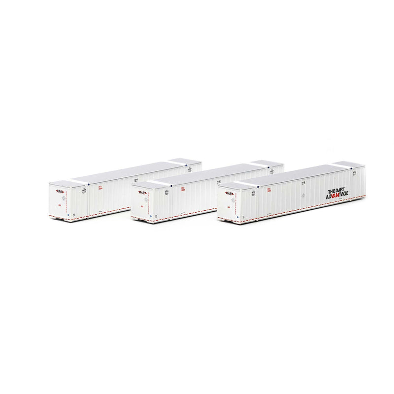 Athearn 17662 N Scale 53' Stoughton Intermodal Container 3-Pack DART