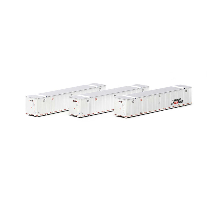 Athearn 17662 N Scale 53' Stoughton Intermodal Container 3-Pack DART