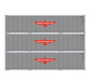 Athearn 17701 N Scale 40' Smooth Side Container APL 3 Pack