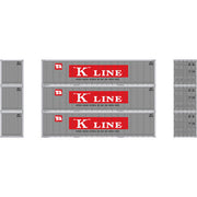 Athearn 17702 N Scale 40' Smooth Side Container K-Line 3 Pack