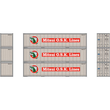 Athearn 17703 N Scale 40' Smooth Side Container Mitsui 3 Pack