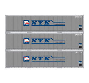 Athearn 17705 N Scale 40' Smooth Side Container NYK 3 Pack