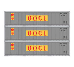 Athearn 17706 N Scale 40' Smooth Side Container OOCL 3 Pack
