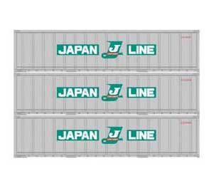 Athearn 17707 N Scale 40' Smooth Side Container Japan Line 3 Pack