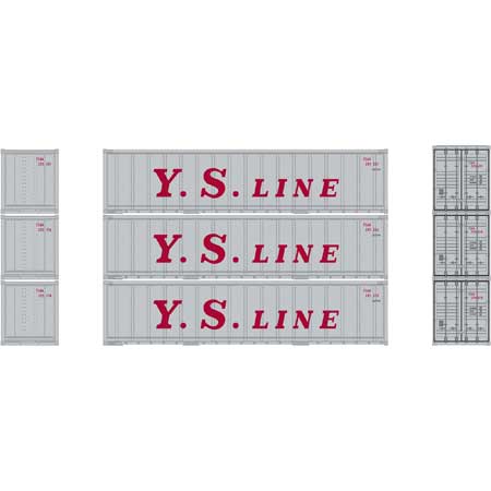 Athearn 17709 N Scale 40' Smooth Side Container YS Line 3 Pack