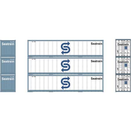 Athearn 17710 N Scale 40' Smooth Side Container Sea Train 3 Pack