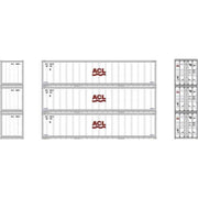Athearn 17711 N Scale 40' Smooth Side Container ACL 3 Pack