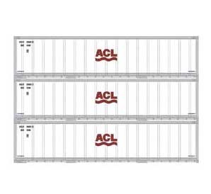 Athearn 17711 N Scale 40' Smooth Side Container ACL 3 Pack