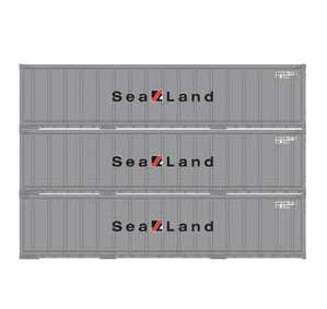 Athearn 17712 N Scale 40' Smooth Side Container Sealand 3 Pack