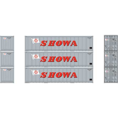 Athearn 17713 N Scale 40' Smooth Side Container SHOWA 3 Pack