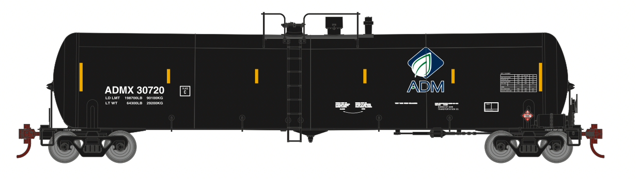 Athearn 18022 N Scale 30,000 Gallon Ethanol Tank Car ADMX 3 Pack #2