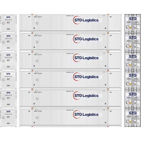 Athearn 18040 N Scale 53' CIMC Intermodal Container STG Logistics XPOU 6 Pack #1