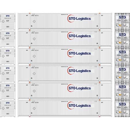 Athearn 18041 N Scale 53' CIMC Intermodal Container STG Logistics XPOU 6 Pack #2