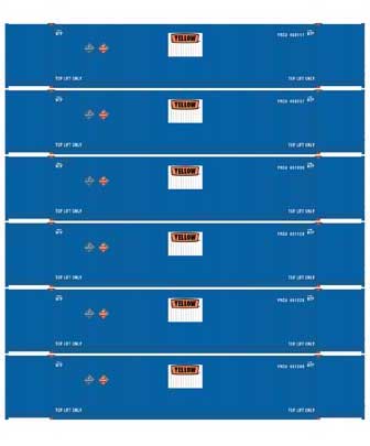 Athearn 18042 N Scale 53' CIMC Intermodal Container Yellow YRCU 6 Pack #1