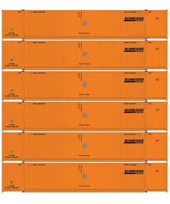 Athearn 18045 N Scale 53' CIMC Intermodal Container Schneider SNLU 6 Pack #2