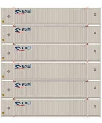 Athearn 18046 N Scale 53' CIMC Intermodal Container Exel EXLU 6 Pack #1