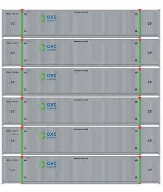 Athearn 18049 N Scale 53' CIMC Intermodal Container COFC Logistics CFQU 6 Pack #2