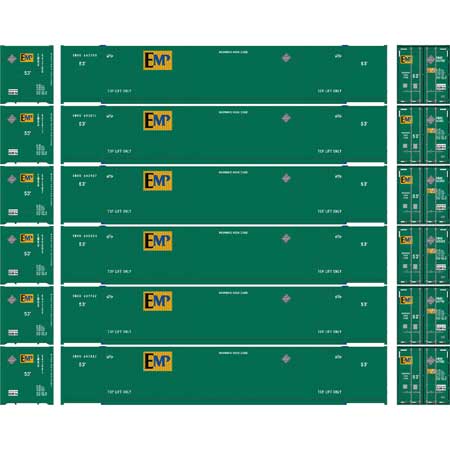 Athearn 18051 N Scale 53' CIMC Intermodal Container EMP EMHU 6 Pack #2